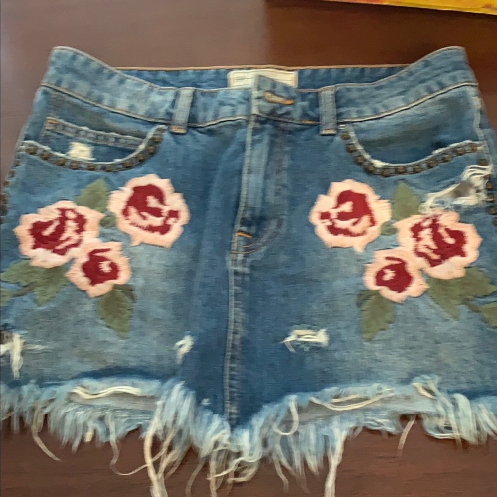 Free people jeans skirt